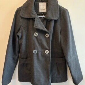Dollhouse Vintage Gray Double-Breasted Peacoat Size Large